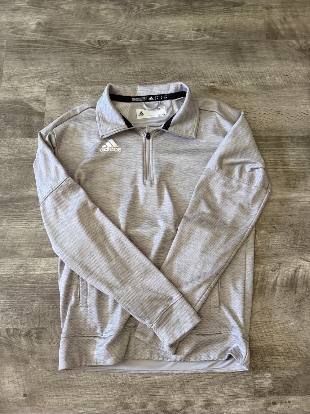 adidas Heather Gray Quarter-Zip Pullover
